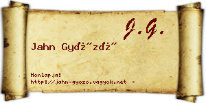 Jahn Győző névjegykártya
